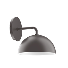 Montclair Light Works SCJ431-G15-57 - 8" Arcade Wall Sconce with 6 inch white opal glass globe,, Bronze Matte
