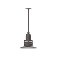 Montclair Light Works STA148-57-H36-G07 - 12" Atomic shade, stem mount pendant with canopy, Frosted Glass, Bronze Matte