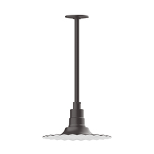 Montclair Light Works STA158-57-H36-G06 - 12" Radial shade, stem mount pendant with Frosted Glass and guard, Bronze Matte