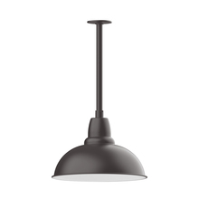 Montclair Light Works STB108-57-W16-L13 - 16" Cafe shade, stem mount LED Pendant with canopy with wire grill, Bronze Matte