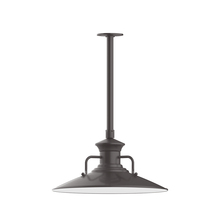 Montclair Light Works STB143-57-T36-L13 - 18" Homestead shade, stem mount LED Pendant with canopy, Bronze Matte