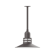 Montclair Light Works STB149-57-T36-G07 - 16" Atomic shade, stem mount pendant with canopy, Frosted Glass, Bronze Matte