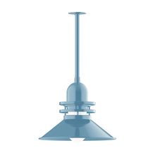 Montclair Light Works STB151-54-T36-G07 - 18" Atomic shade, stem mount pendant with canopy, Frosted Glass, Light Blue