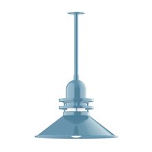 Montclair Light Works STB152-54-T36-G07 - 20" Atomic shade, stem mount pendant with canopy, Frosted Glass, Light Blue