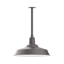 Montclair Light Works STB186-57-W20-L14 - 20" Warehouse shade, stem mount LED Pendant with wire grill, Bronze Matte