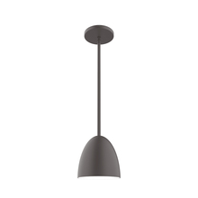 Montclair Light Works STG417-57-L10 - 6" Jill LED Stem Hung Pendant, Bronze Matte