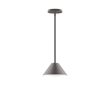 Montclair Light Works STG421-57-L10 - 8" Pinnacle LED Stem Hung Pendant, Bronze Matte
