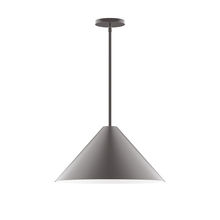 Montclair Light Works STG423-G15-57 - 18" Pinnacle Stem Hung Pendant with 6 inch white opal glass globe, Bronze Matte