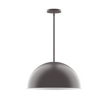 Montclair Light Works STG433-G15-57 - 18" Arcade Stem Hung Pendant with 6 inch white opal glass globe, Bronze Matte