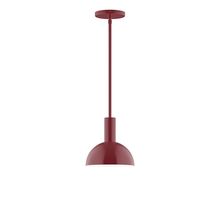 Montclair Light Works STGX456-55-L10 - 8" Ray LED Stem Hung Pendant, Barn Red