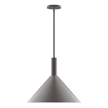 Montclair Light Works STGX467-G15-57 - 18" Chase Stem Hung Pendant with 6 inch white opal glass globe, Bronze Matte