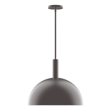 Montclair Light Works STGX472-G15-57 - 18" Ray Stem Hung Pendant with 6 inch white opal glass globe, Bronze Matte