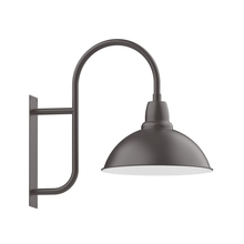Montclair Light Works WMF109-57-W18-L13 - 18" Cafe shade LED Wall Mount sconce with wire grill, Bronze Matte