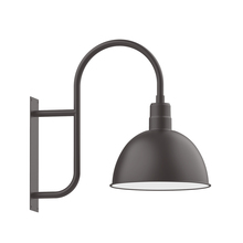 Montclair Light Works WMF117-57-W16-L13 - 16" Deep Bowl shade, LED Wall Mount light with wire grill, Bronze Matte