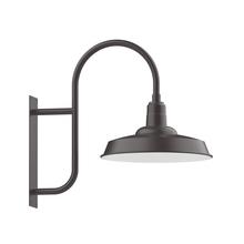 Montclair Light Works WMF185-57-W18-L13 - 18" Warehouse shade, LED Wall Mount light with wire grill, Bronze Matte