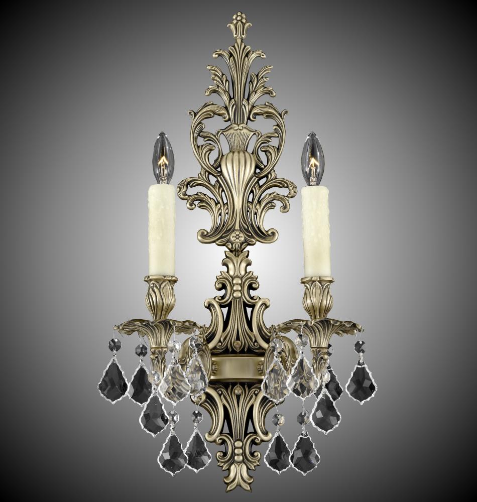 2 Light Filigree Extended Top Wall Sconce