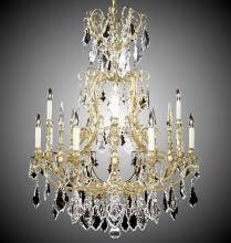 American Brass & Crystal CH7027-A-10W-ST - 8+4 Light Parisian Chandelier