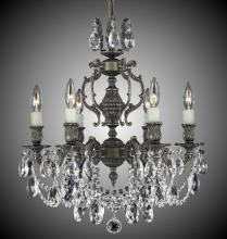 American Brass & Crystal CH9522-A-21S-PI - 6 Light Rosetta Chandelier