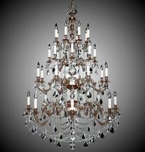 American Brass & Crystal CH9583-A-07G-PI - 32 Light Rosetta Chandelier