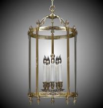 American Brass & Crystal LT2117-07G-PI - 5 Light 17 inch Lantern with Clear Curved Glass