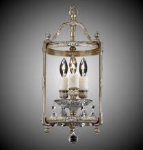 American Brass & Crystal LT2208-OLN-03G-PI - 3 Light 8 inch Lantern with Clear Curved glass & Crystal