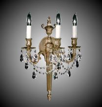 American Brass & Crystal WS2113-U-10W-ST - 3 Light Torch Wall Sconce