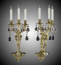 American Brass & Crystal WS9086-A-01G-PI - 3 Light Extended Blairsden Wall Sconce