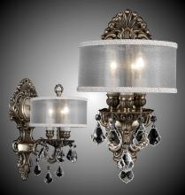 American Brass & Crystal WS9420-A-05S-PI-PG - 3 Light Shaded Wall Sconce