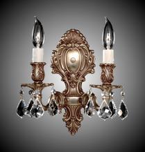 American Brass & Crystal WS9422-A-05S-PI - 2 Light Fleur-De-Lis Small Wall Sconce