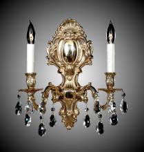 American Brass & Crystal WS9424-O-05S-ST - 2 Light Fleur-De-Lis Medium Wall Sconce