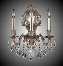 American Brass & Crystal WS9425-A-10G-ST - 3 Light Fleur-De-Lis Medium Wall Sconce