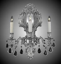 American Brass & Crystal WS9428-A-23S-ST - 3 Light Fleur-De-Lis Large Wall Sconce