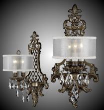 American Brass & Crystal WS9450-ALN-01G-PI-GL - 3 Light Shaded Lattice Wall Sconce