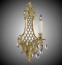 American Brass & Crystal WS9453-A-16G-ST - 1 Light Lattice Medium Wall Sconce