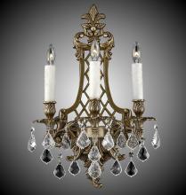 American Brass & Crystal WS9455-A-03G-ST - 3 Light Lattice Medium Wall Sconce