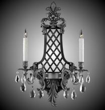American Brass & Crystal WS9457-A-21S-PI - 2 Light Lattice Large Wall Sconce