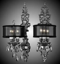 American Brass & Crystal WS9480-A-01G-ST-GL - 3 Light Shaded Extended Wall Sconce
