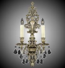 American Brass & Crystal WS9485-A-01G-PI - 2 Light Filigree Extended Top Wall Sconce
