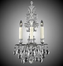 American Brass & Crystal WS9486-A-01G-PI - 3 Light Filigree Extended Top Wall Sconce