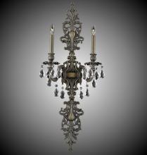 American Brass & Crystal WS9488-U-10G-PI - 2 Light Filigree Extended Top and Tail Wall Sconce