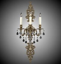 American Brass & Crystal WS9489-A-01G-PI - 3 Light Filigree Extended Top and Tail Wall Sconce