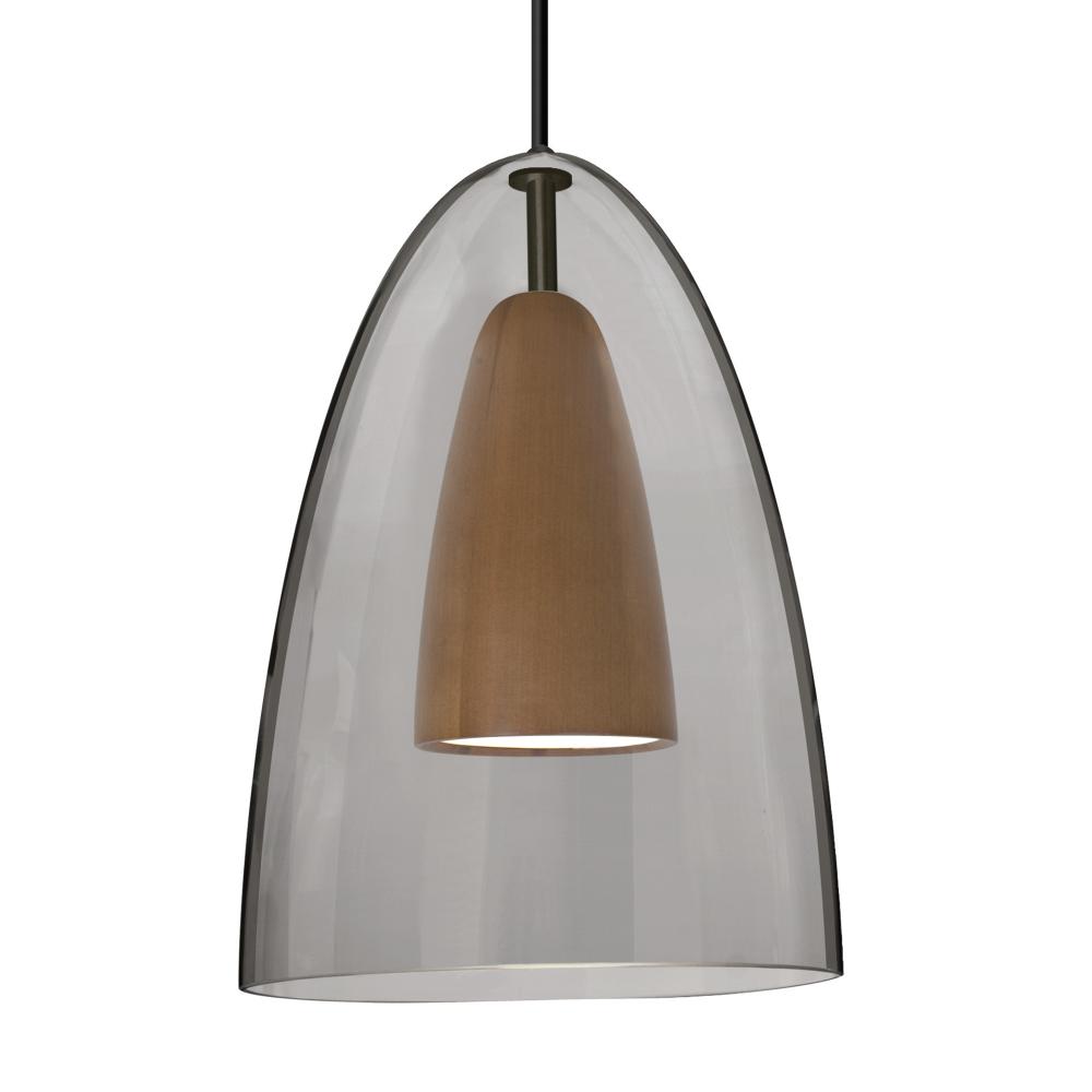 Besa, Dano Cord Pendant, Smoke/Medium, Black Finish, 1x9W LED