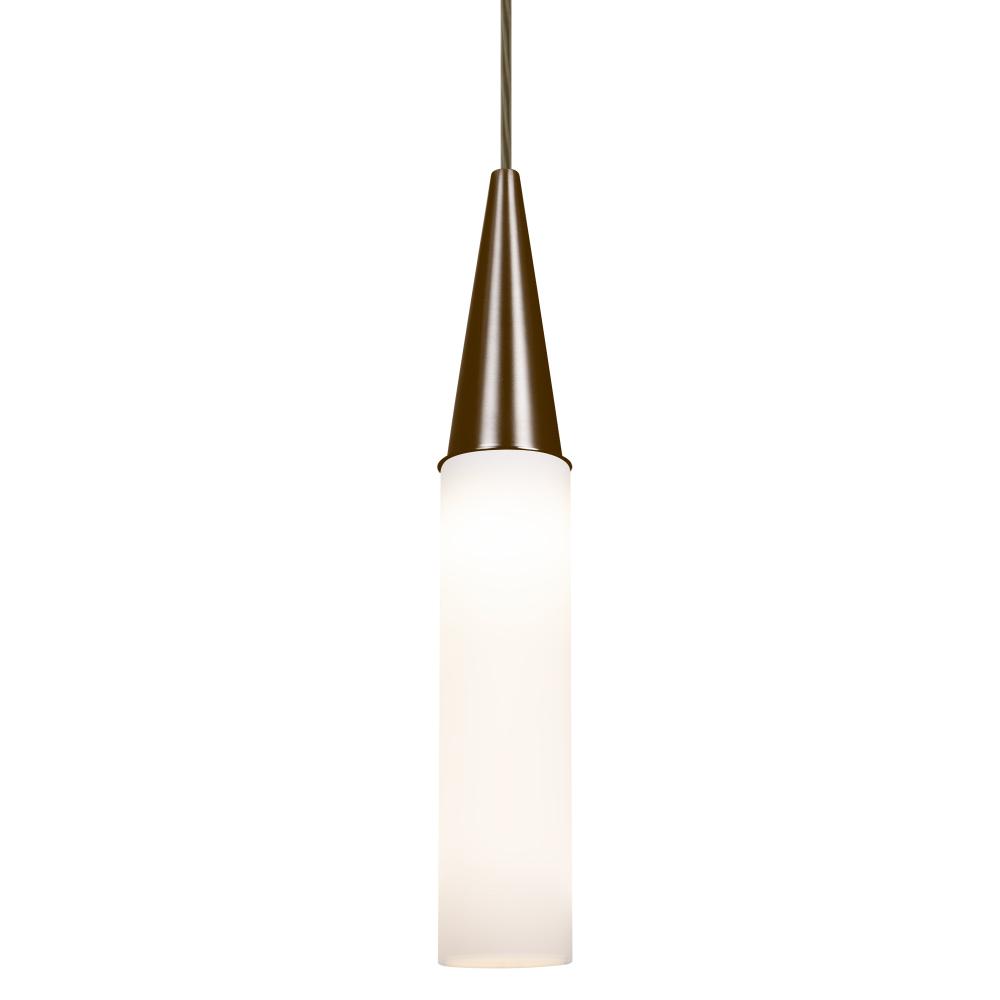 Besa Metro 16 Pendant, Opal Matte, Bronze Finish, 1x9W LED