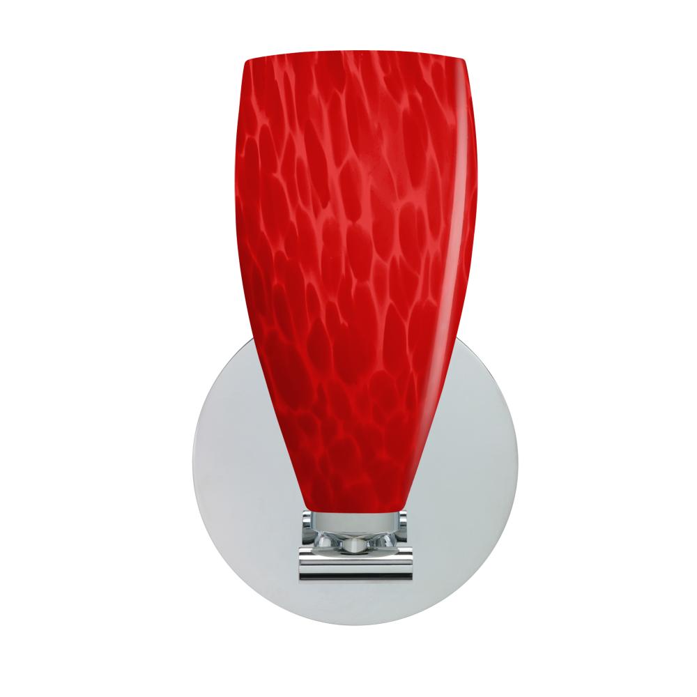 Besa, Karli Wall Sconce, Red Cloud, Polished Nickel Finish, 1x5W LED