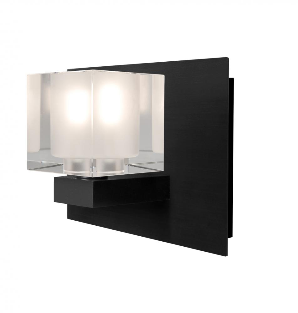 Besa, Bolo Vanity, Clear/Frost, Black Finish, 1x3W LED