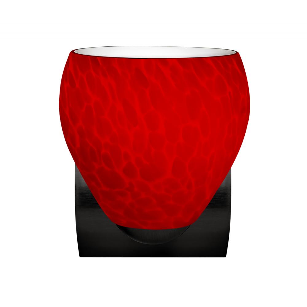 Besa, Bolla Mini Sconce, Red Cloud, Satin Nickel Finish, 1x9W LED