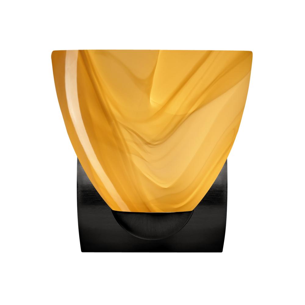 Besa, Sasha Mini Sconce, Honey, Black Finish, 1x9W LED