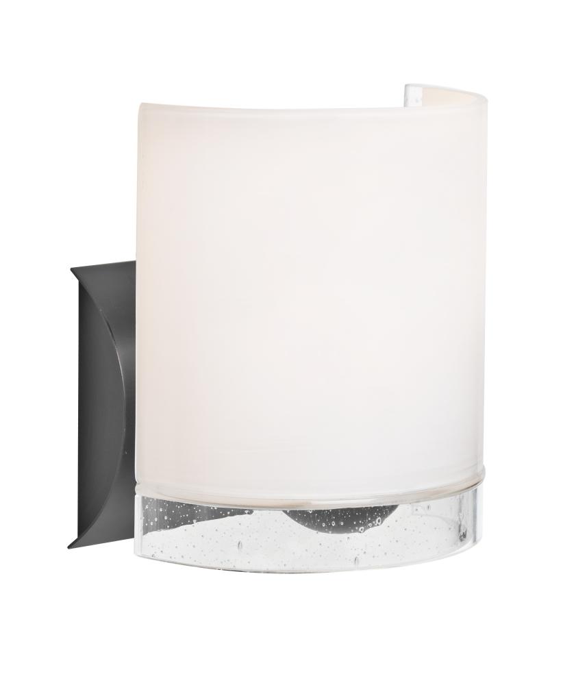 Besa, Celtic Wall Sconce, Opal Glossy/Clear, Black Finish, 1x9W LED
