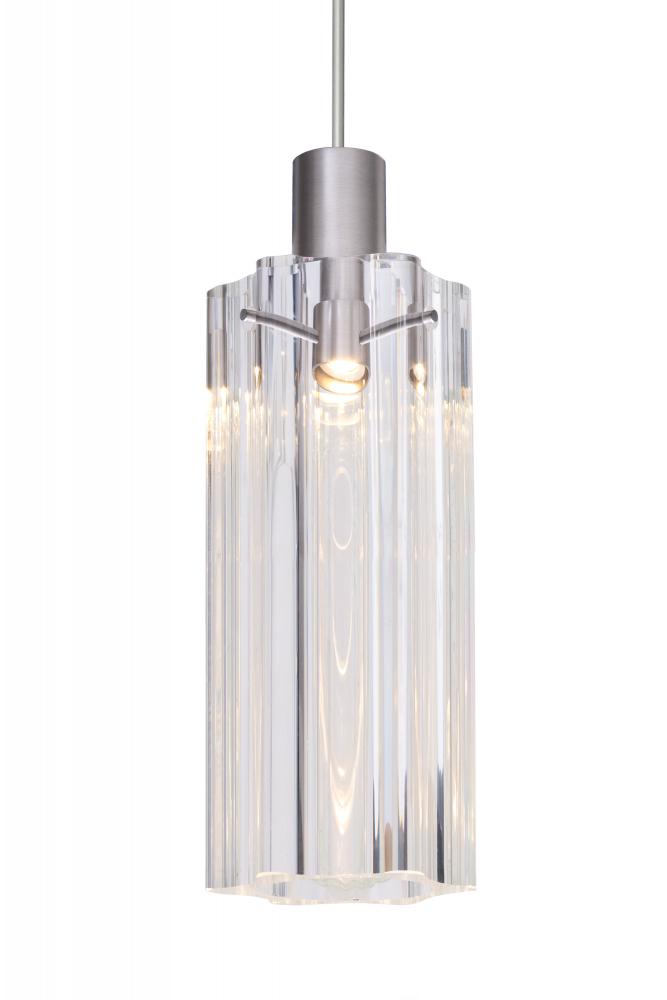 Besa Ice 7 Pendant, Clear Glass, Black Finish, 1x3W LED