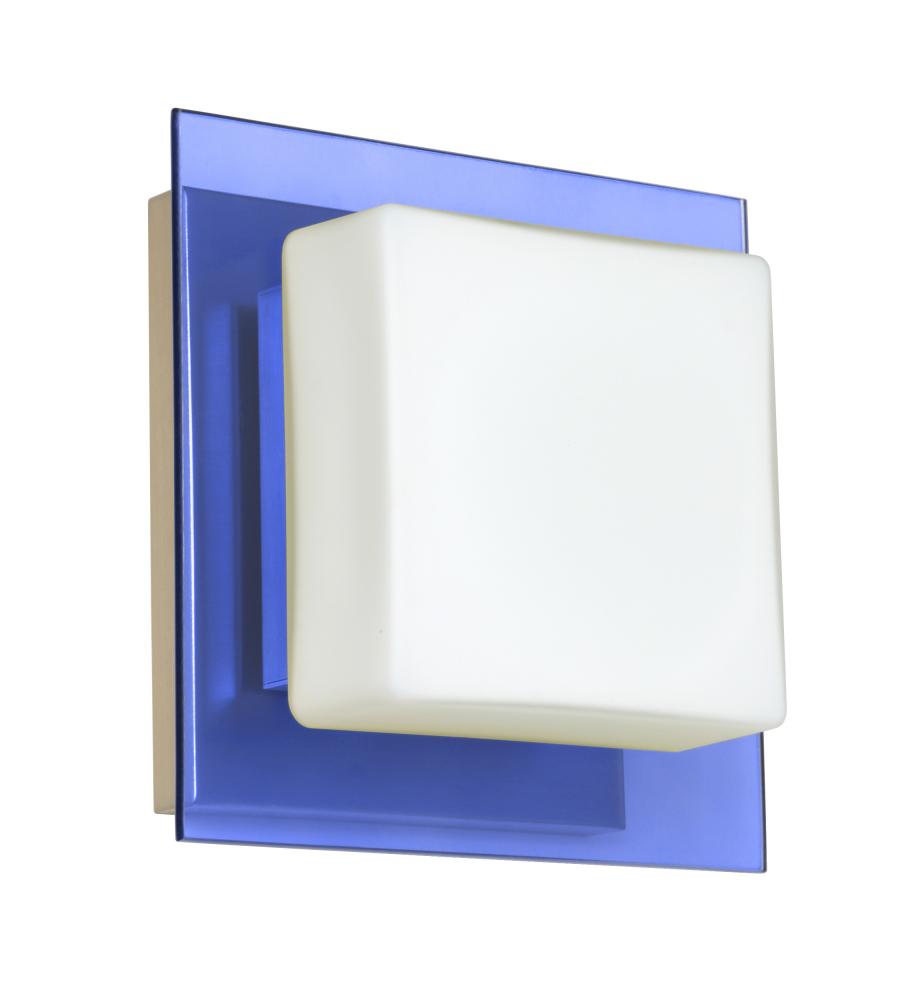 Besa Wall Alex Satin Nickel Opal/Blue 1x5W LED